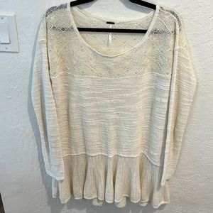 Free people light lace summer sweater